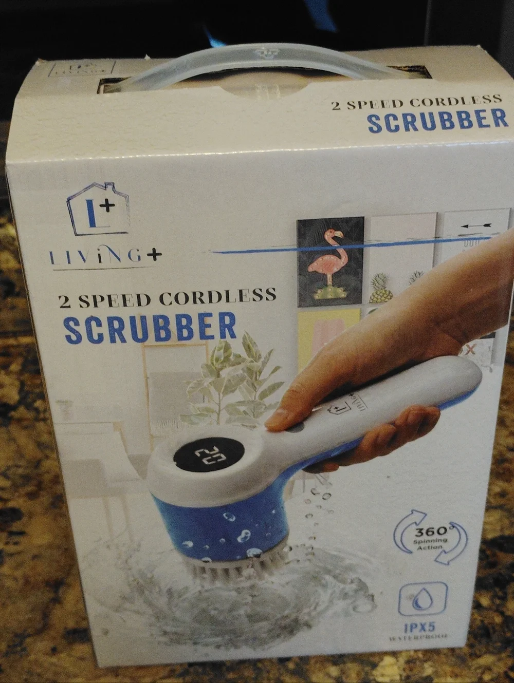 2-Speed Cordless Scrubber – White and Blue Multiple Uses Available Brand New